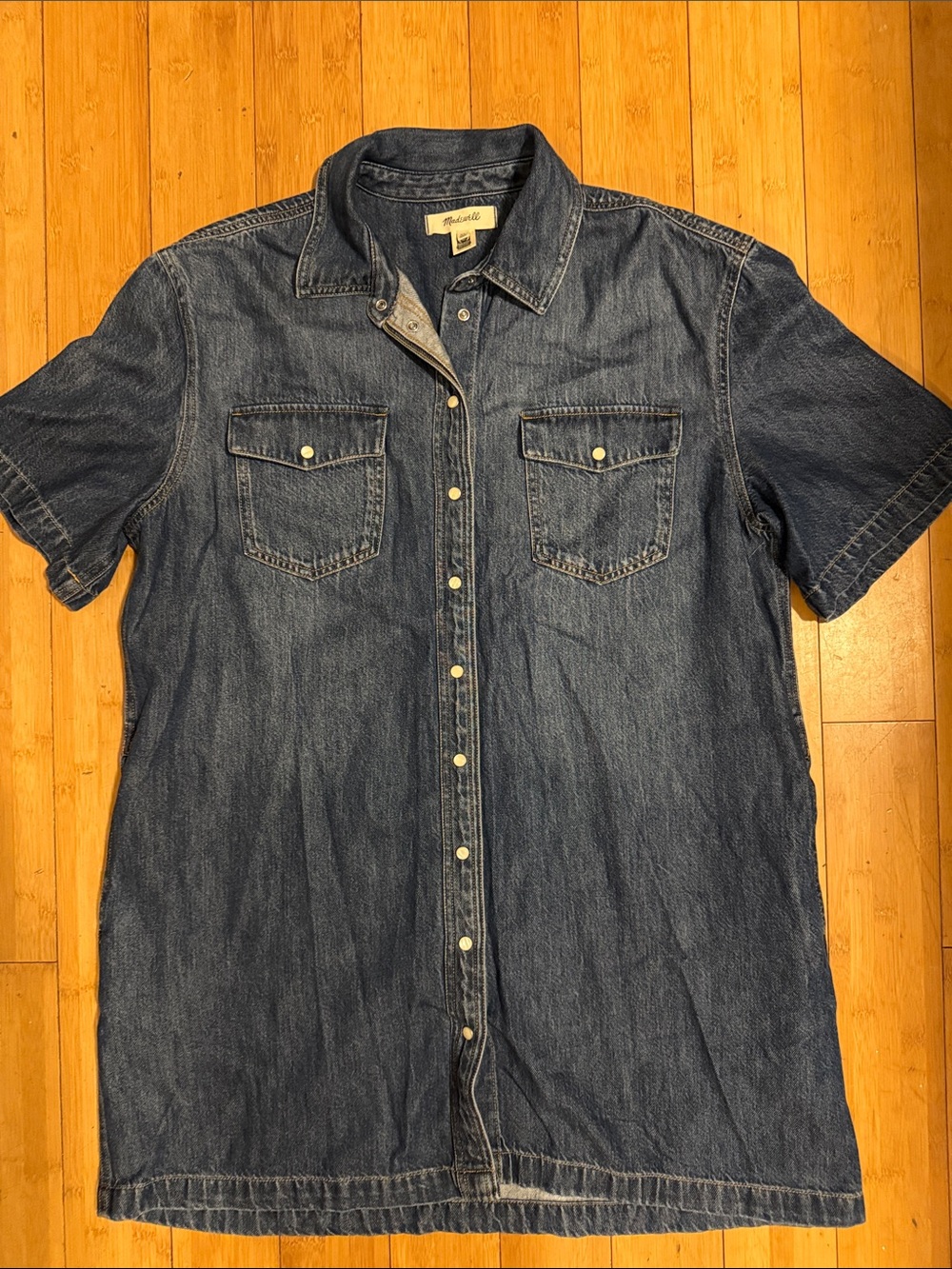 Madewell Sz XL Boxy Denim Shirtdress